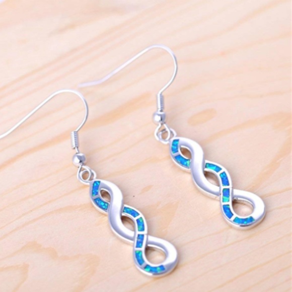 Jewelry - Blue Fire Opal Fashion Dangle Drop Earring's